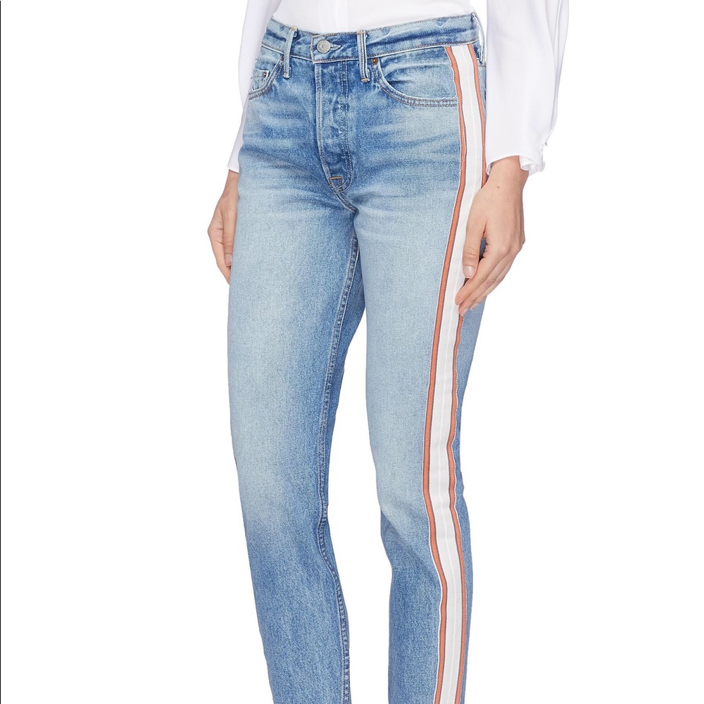 grlfrnd karolina stripe outseam jeans